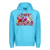 Ocean Blue happy valentines day Premium Hoodie - RacoonDesign