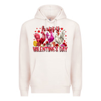 Pale Pink happy valentines day Premium Hoodie - RacoonDesign