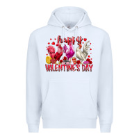 White happy valentines day Premium Hoodie - RacoonDesign
