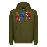 Army Green america thunderbolt Premium Hoodie - HRA Design Shop