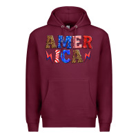 Burgundy america thunderbolt Premium Hoodie - HRA Design Shop