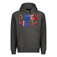 Charcoal Heather america thunderbolt Premium Hoodie - HRA Design Shop