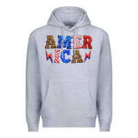Heather Grey america thunderbolt Premium Hoodie - HRA Design Shop