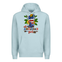 Blue Mist all american girl cowboy boot with sunflower Premium Hoodie - HRA Design Shop