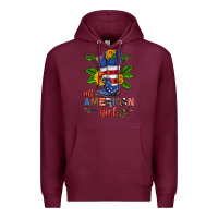Burgundy all american girl cowboy boot with sunflower Premium Hoodie - HRA Design Shop