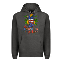 Charcoal Heather all american girl cowboy boot with sunflower Premium Hoodie - HRA Design Shop