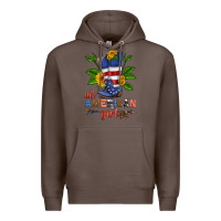 Coffee all american girl cowboy boot with sunflower Premium Hoodie - HRA Design Shop