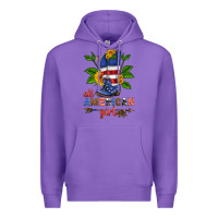 Purple all american girl cowboy boot with sunflower Premium Hoodie - HRA Design Shop