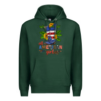 Sports Green all american girl cowboy boot with sunflower Premium Hoodie - HRA Design Shop