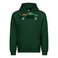 Forest Green western green truck right side view 1 Urban Hoodie - FaDigitalArtStudio