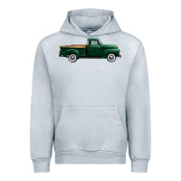 Heather Grey western green truck right side view 1 Urban Hoodie - FaDigitalArtStudio