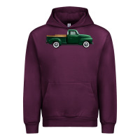 Mauve Wine western green truck right side view 1 Urban Hoodie - FaDigitalArtStudio
