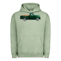 Pigment Oil Green western green truck right side view 1 Urban Hoodie - FaDigitalArtStudio