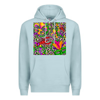 Blue Mist mardi gras crawfish leopard  seamless pattern Premium Hoodie - FaDigitalArtStudio