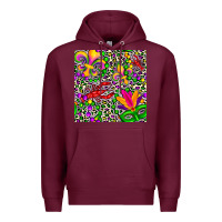 Burgundy mardi gras crawfish leopard  seamless pattern Premium Hoodie - FaDigitalArtStudio