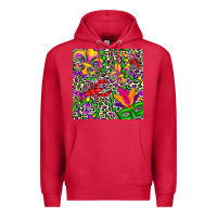 Cardinal mardi gras crawfish leopard  seamless pattern Premium Hoodie - FaDigitalArtStudio