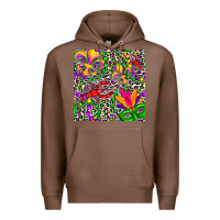 Chestnut mardi gras crawfish leopard  seamless pattern Premium Hoodie - FaDigitalArtStudio