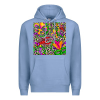Colony Blue mardi gras crawfish leopard  seamless pattern Premium Hoodie - FaDigitalArtStudio
