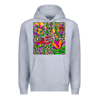 Heather Grey mardi gras crawfish leopard  seamless pattern Premium Hoodie - FaDigitalArtStudio