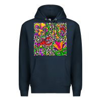 Navy mardi gras crawfish leopard  seamless pattern Premium Hoodie - FaDigitalArtStudio