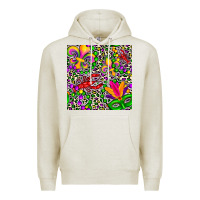 Oatmeal Heather mardi gras crawfish leopard  seamless pattern Premium Hoodie - FaDigitalArtStudio