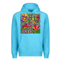 Ocean Blue mardi gras crawfish leopard  seamless pattern Premium Hoodie - FaDigitalArtStudio