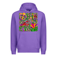 Purple mardi gras crawfish leopard  seamless pattern Premium Hoodie - FaDigitalArtStudio