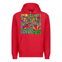 Red mardi gras crawfish leopard  seamless pattern Premium Hoodie - FaDigitalArtStudio