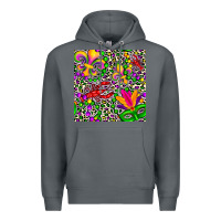 Rock mardi gras crawfish leopard  seamless pattern Premium Hoodie - FaDigitalArtStudio