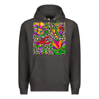 Smoke mardi gras crawfish leopard  seamless pattern Premium Hoodie - FaDigitalArtStudio