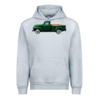 Heather Grey western green truck right side view Urban Hoodie - FaDigitalArtStudio