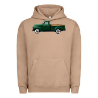 Pigment Burro western green truck right side view Urban Hoodie - FaDigitalArtStudio