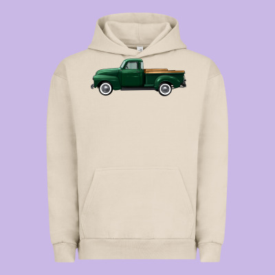 Western Green Truck Right Side View Urban Hoodie Designed By Fadigitalartstudio
