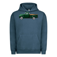 Pigment Midnight Navy western green truck right side view Urban Hoodie - FaDigitalArtStudio