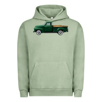 Pigment Oil Green western green truck right side view Urban Hoodie - FaDigitalArtStudio