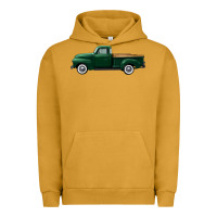 Pigment Peanut Butter western green truck right side view Urban Hoodie - FaDigitalArtStudio