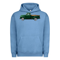 Pigment Pebble Blue western green truck right side view Urban Hoodie - FaDigitalArtStudio
