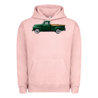 Pigment Salmon western green truck right side view Urban Hoodie - FaDigitalArtStudio