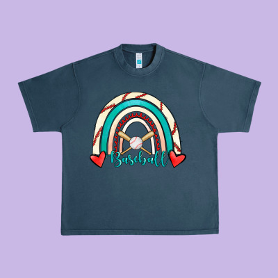 Baseball Rainbow Urban Heavy Tee Designed By Ranaportraitstore