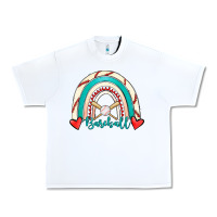 White Baseball Rainbow Urban Heavy Tee - RanaPortraitStore