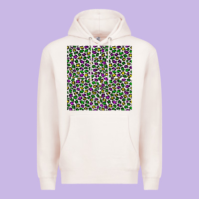 Mardi Gras Leopard  Seamless Pattern Premium Hoodie Designed By Fadigitalartstudio
