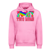 Fuchsia Pink i love my two moms Urban Hoodie - HRA Design Shop