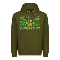 Army Green heppy st. patricks day Premium Hoodie - RacoonDesign
