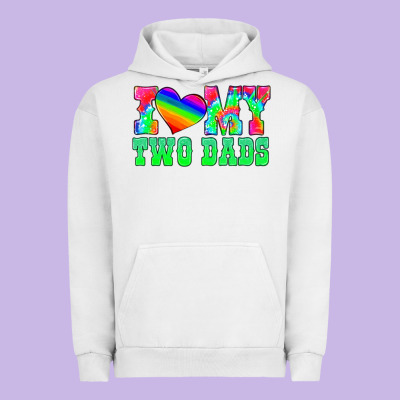 I Love My Two Dads Urban Hoodie Designed By Hra Design Shop