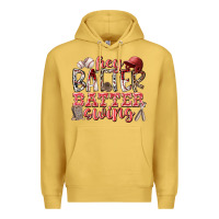 Antique Gold hey batter batter swing Premium Hoodie - RacoonDesign