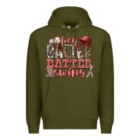 Army Green hey batter batter swing Premium Hoodie - RacoonDesign