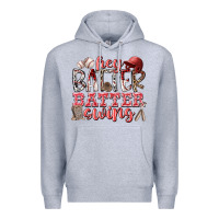 Heather Grey hey batter batter swing Premium Hoodie - RacoonDesign