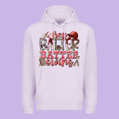 Hey Batter Batter Swing Premium Hoodie Designed By Racoondesign