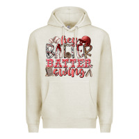 Oatmeal Heather hey batter batter swing Premium Hoodie - RacoonDesign