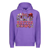 Purple hey batter batter swing Premium Hoodie - RacoonDesign